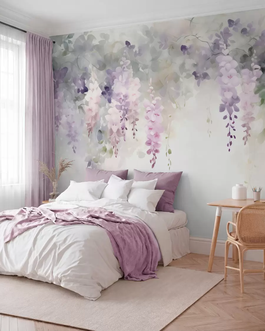 Valokuvatapetti Roikkuvat wisteria-kukat w05795