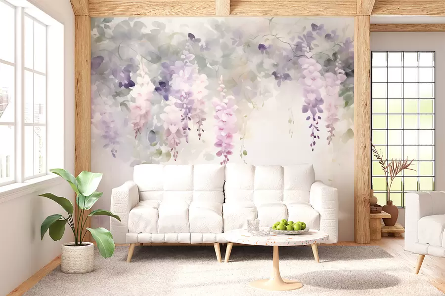 Valokuvatapetti Roikkuvat wisteria-kukat w05795