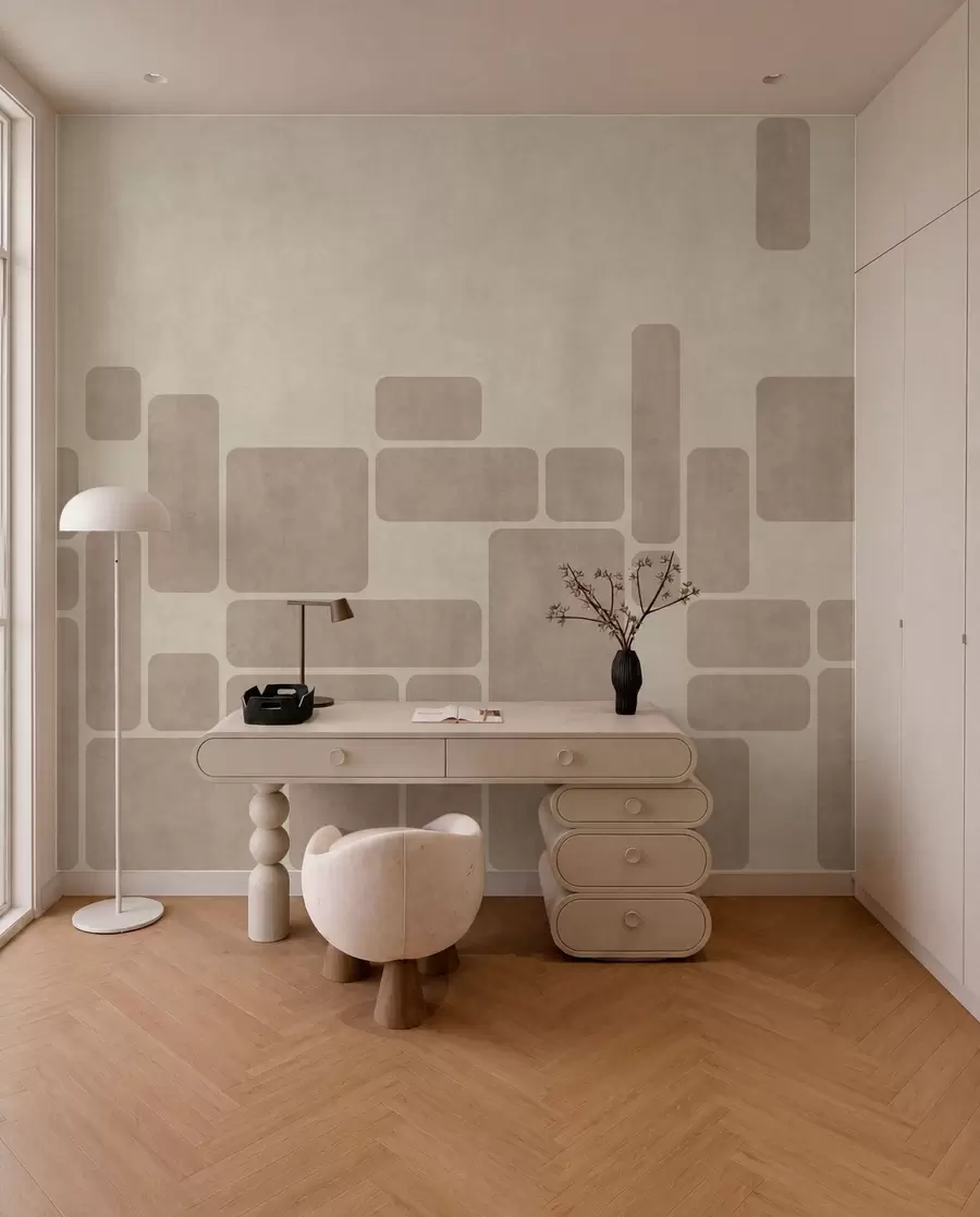 Valokuvatapetti Geometrinen kuvio, jossa on pyöristettyjä suorakulmioita w05141