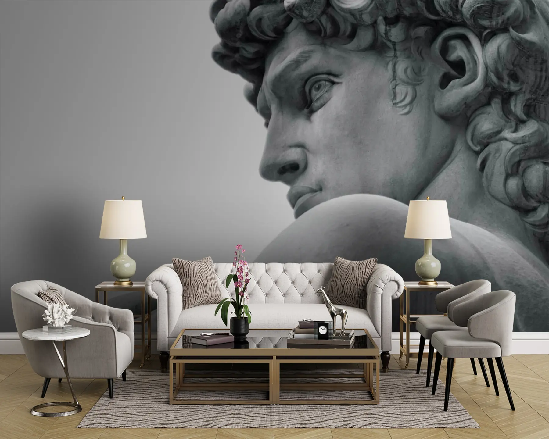 Valokuvatapetti Nenä, silmä ja veistos u57196