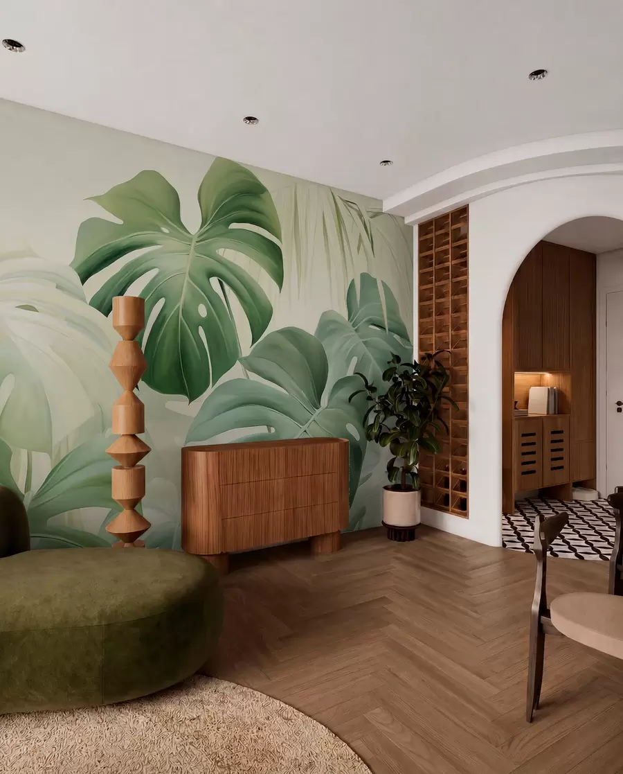 Valokuvatapetti Monstera, palmunlehdet w05909