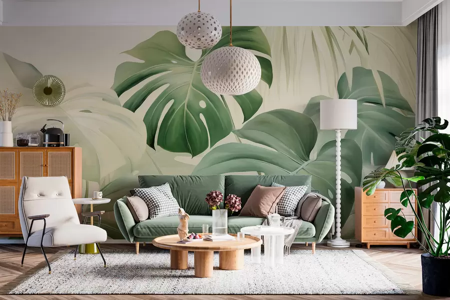 Valokuvatapetti Monstera, palmunlehdet w05909