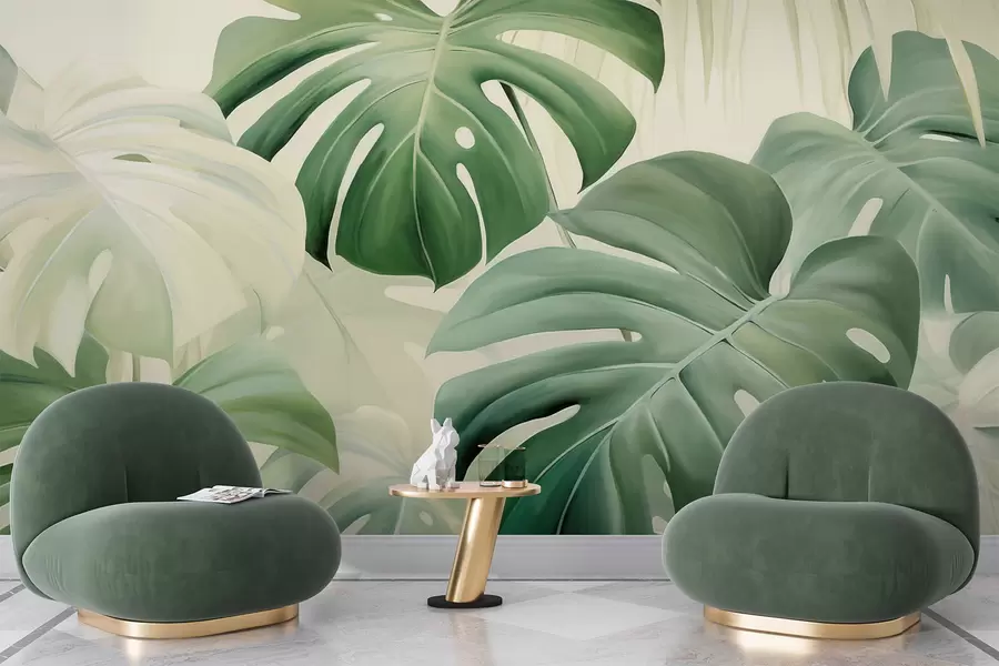 Valokuvatapetti Monstera, palmunlehdet w05909