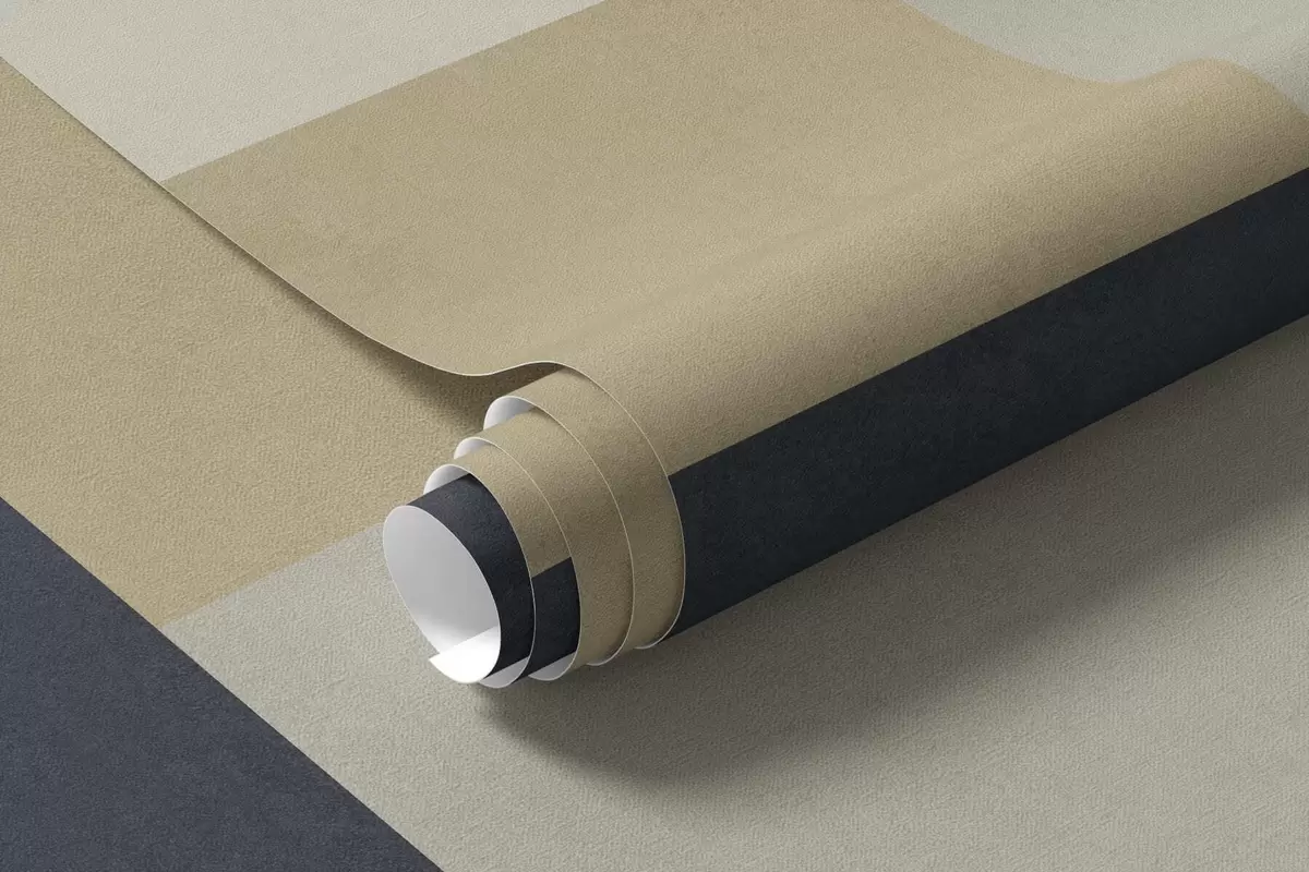 Valokuvatapetti Geometriset kuviot beige- ja harmaasävyissä, joissa on tumma raita w05890v1