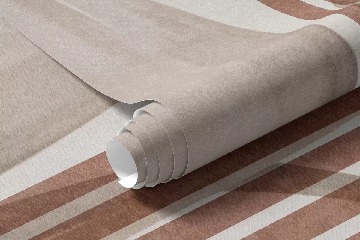 Valokuvatapetti Abstrakti sommitelma, jossa on palmunlehtiä, geometrisia kaaria ja pystysuuntaisia raitoja w10110
