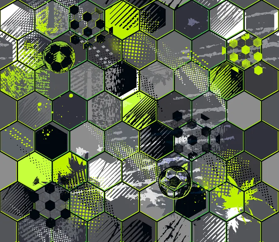 Valokuvatapetti Jalkapallon abstraktio, vaaleanvihreät hunajakennot u72779