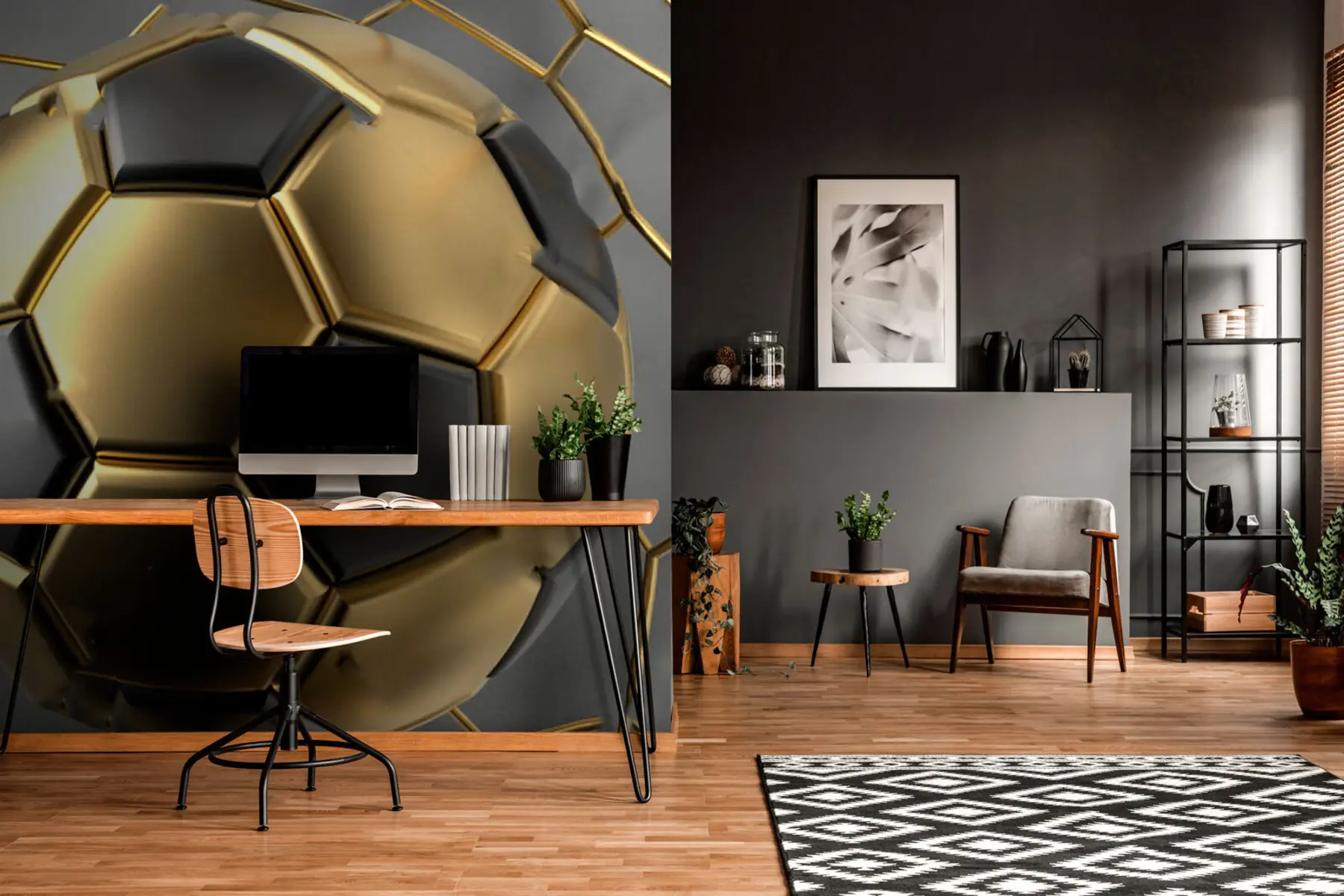 Valokuvatapetti Jalkapallo maalissa u73011