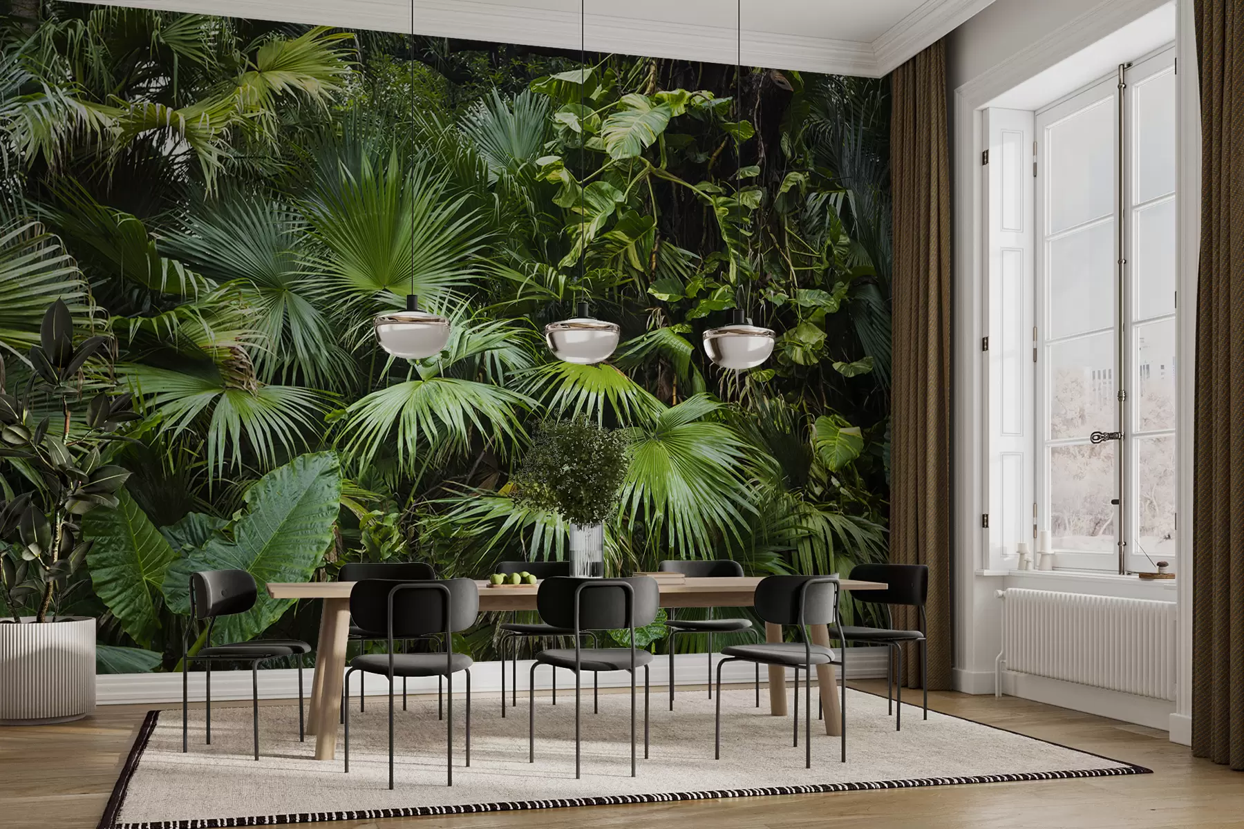 Valokuvatapetti Märät lehdet viidakossa u93616