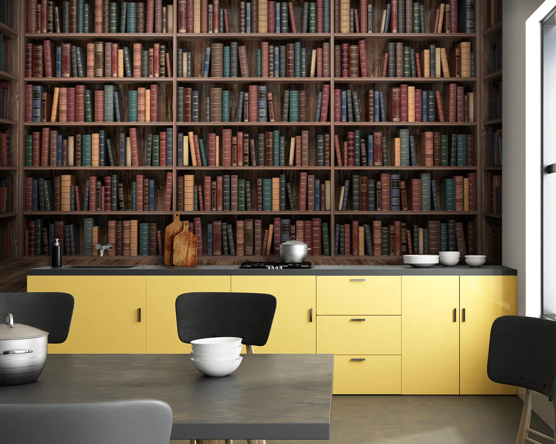 Valokuvatapetti Vaikuttava kirjasto u93501