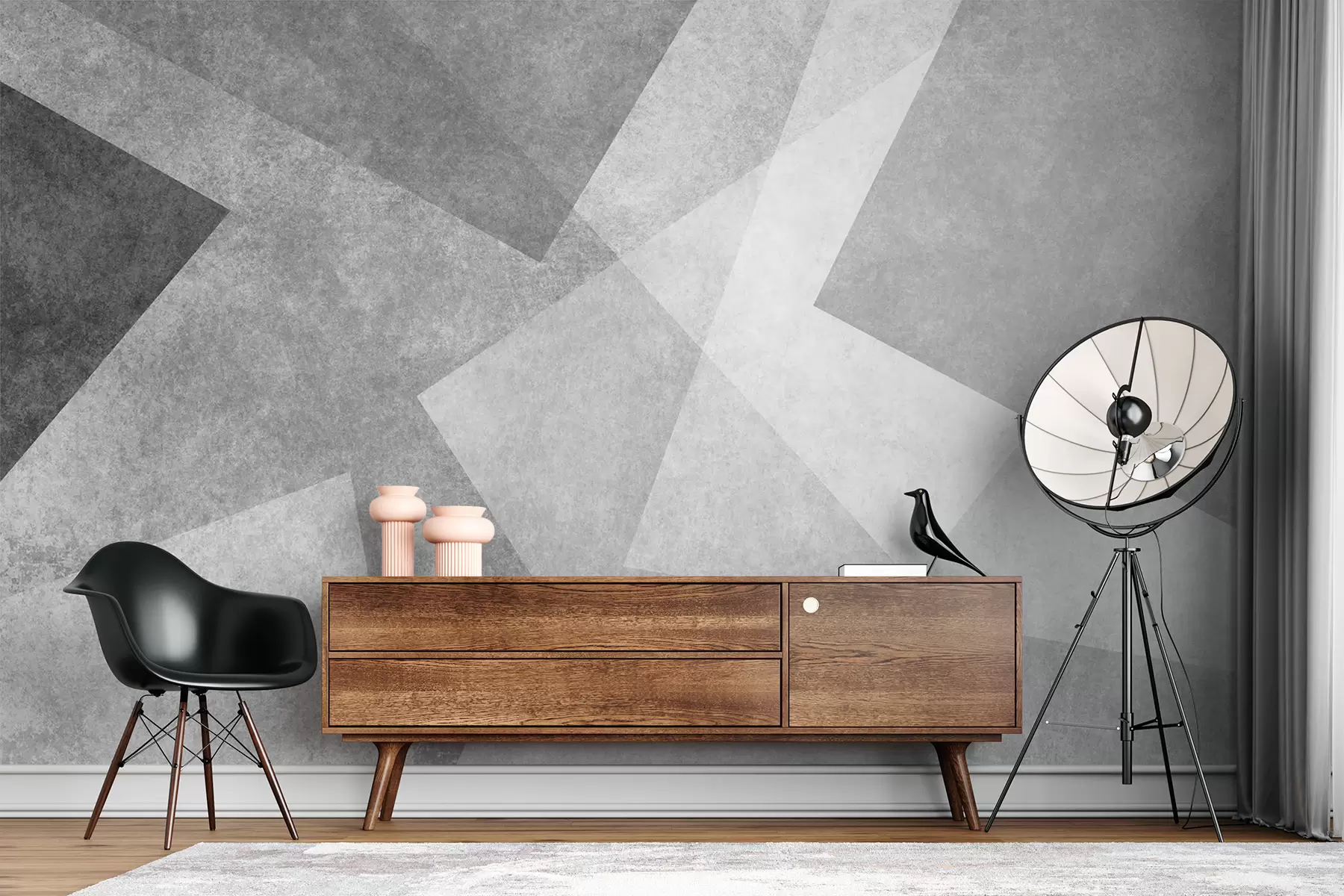 Valokuvatapetti Harmaan geometrinen abstraktio u74057