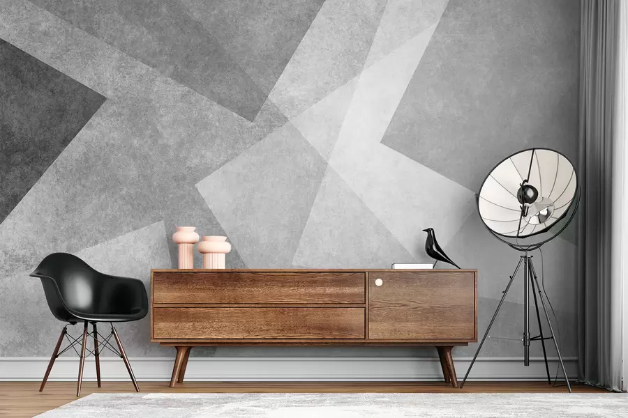 Valokuvatapetti Harmaan geometrinen abstraktio u74057