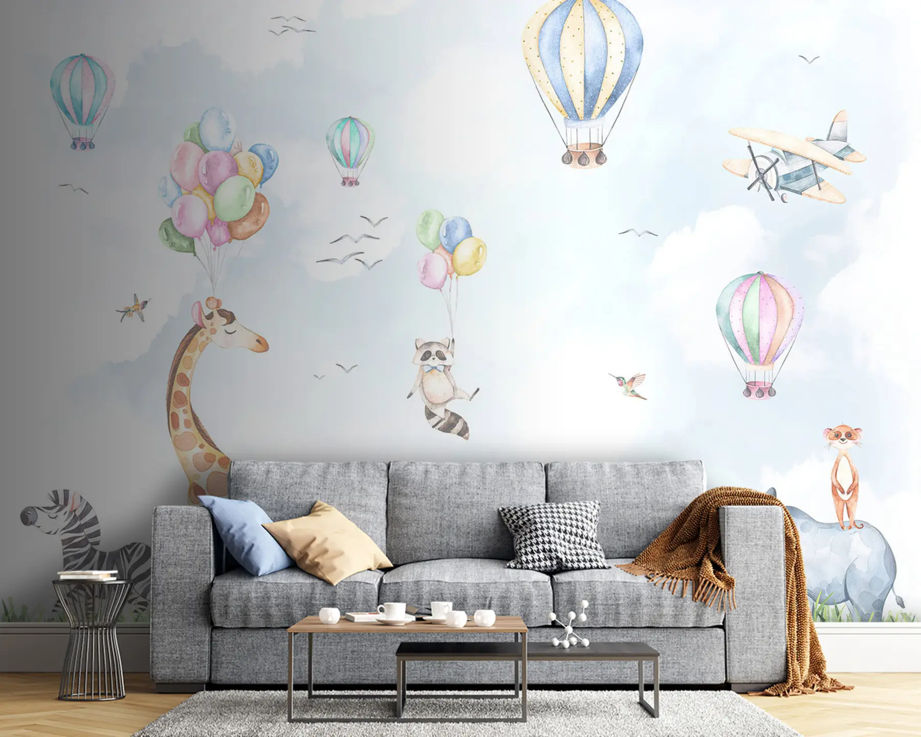 Valokuvatapetti Eläimet ilmassa show u59757v2