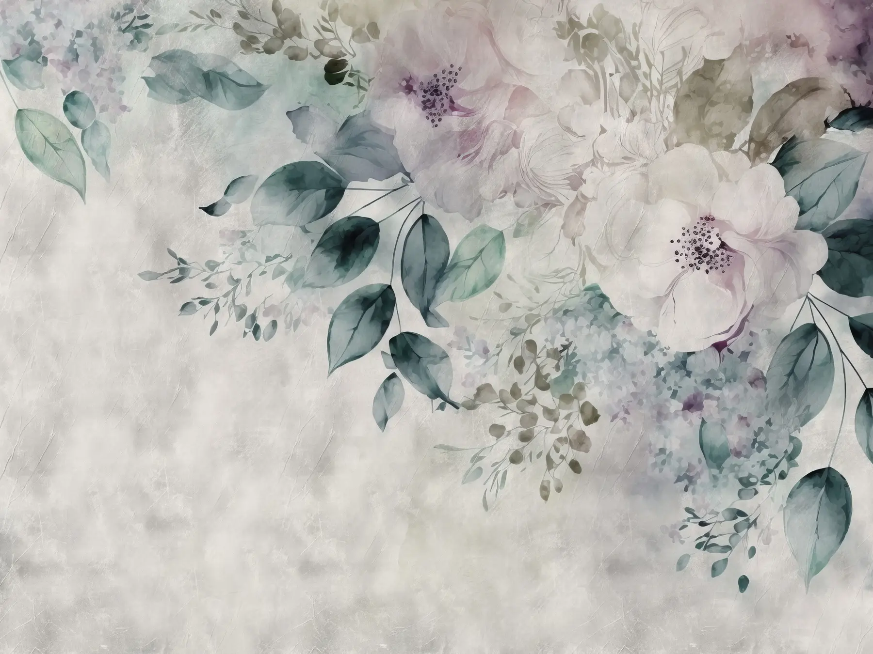 Valokuvatapetti Herkkiä akvarellikukkia u93940