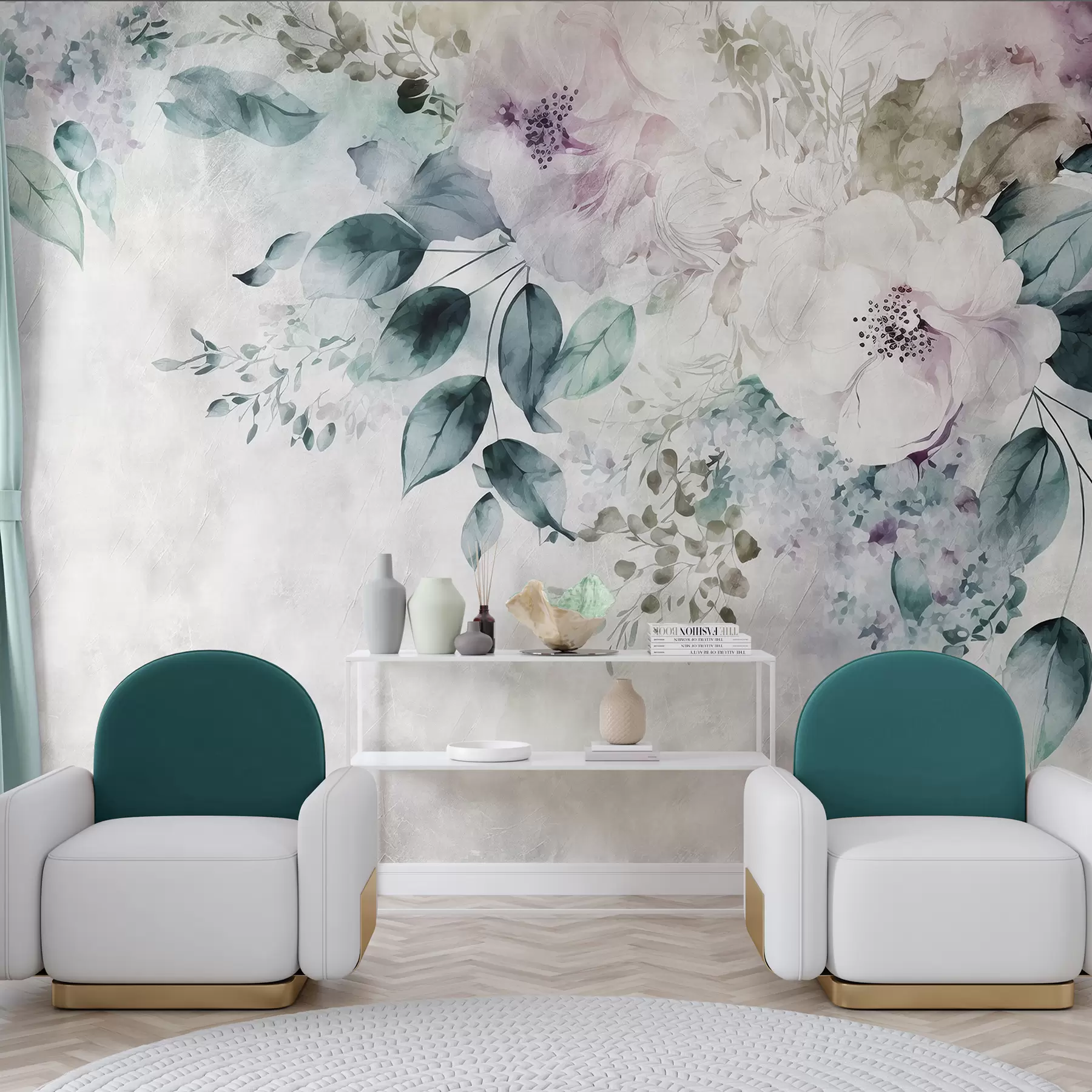 Valokuvatapetti Herkkiä akvarellikukkia u93940