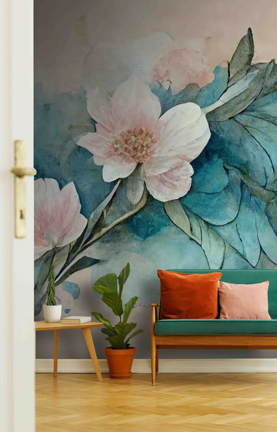 Valokuvatapetti Akvarelli kukkia u74676