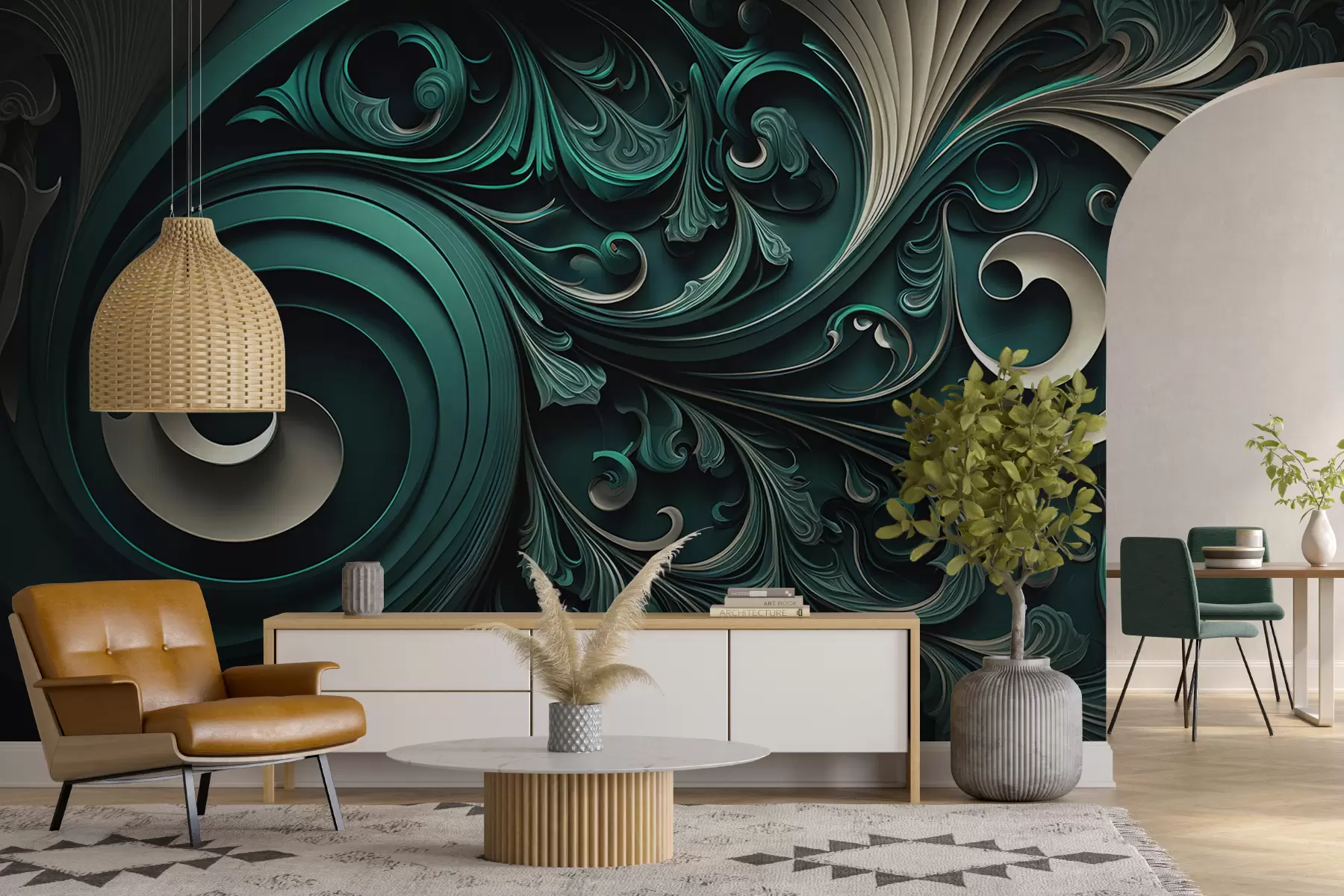 Valokuvatapetti Suunniteltu tausta geometrisillä muodoilla u74823