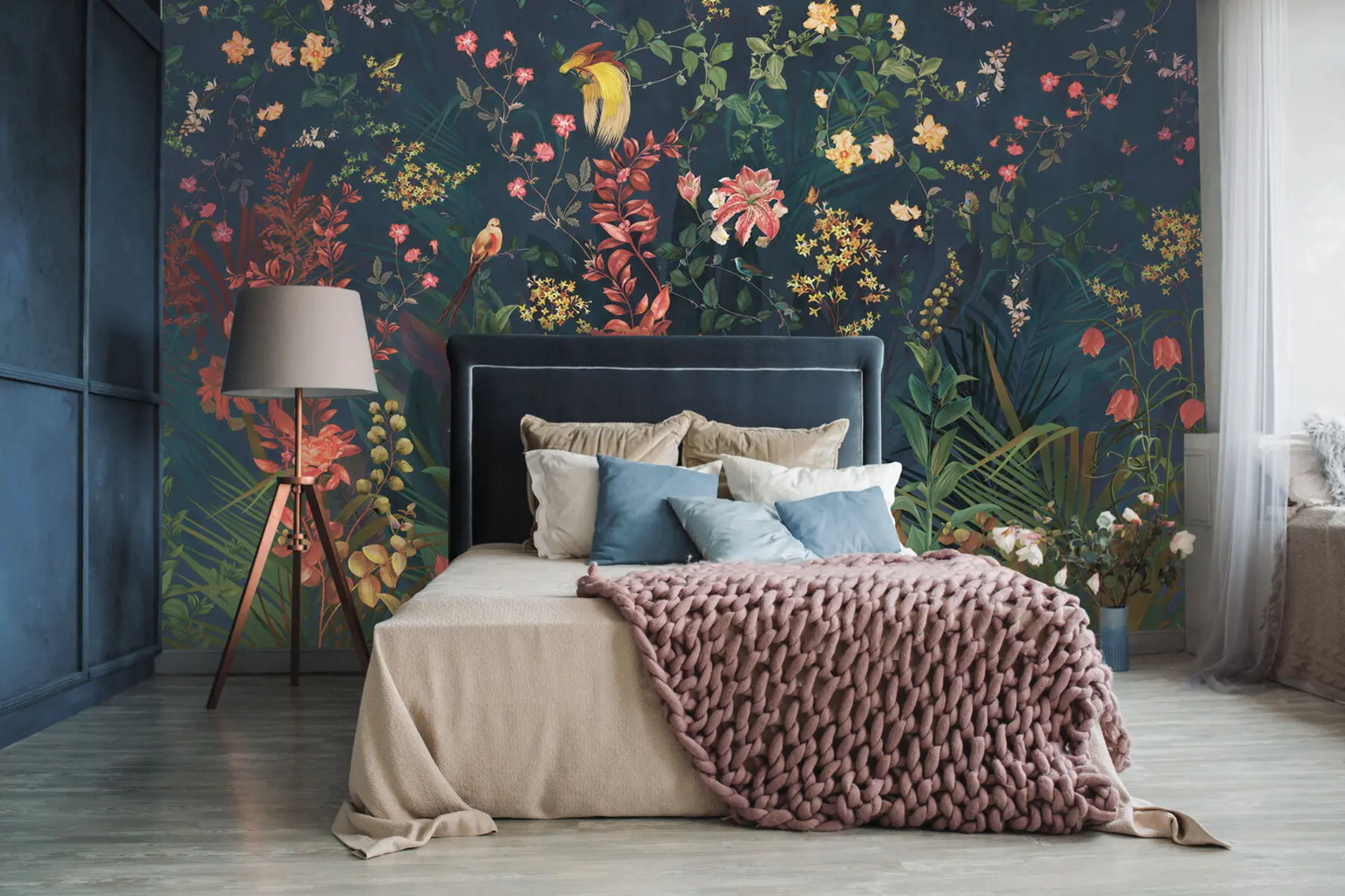 Valokuvatapetti Kirkkaat oksat ja linnut chinoiserie-tyyliin u74744