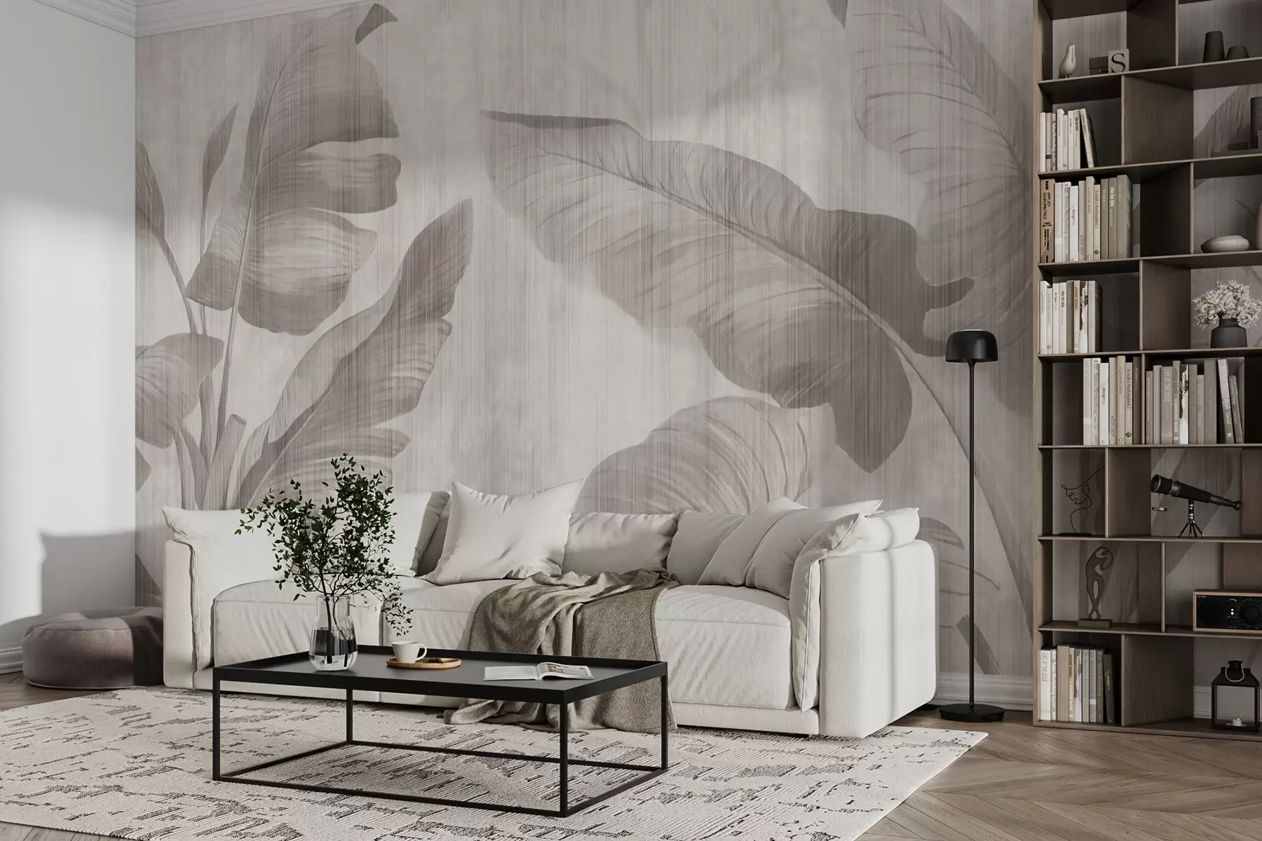 Valokuvatapetti Trooppisia lehtiä grunge-tyyliin u00299