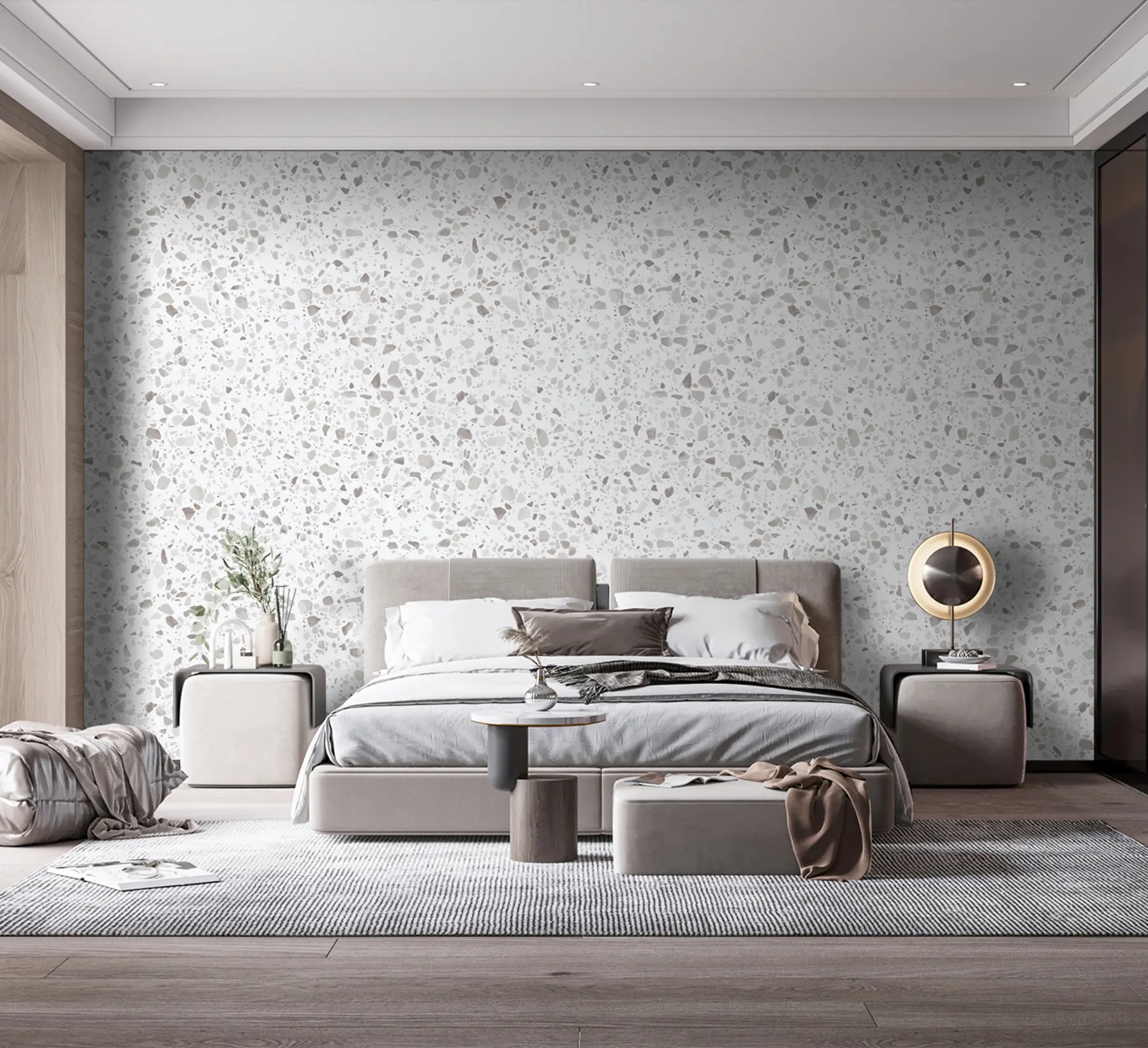 Valokuvatapetti Terrazzo laatat, mosaiikki luonnonkivillä, graniitti, marmori, kvartsi, betoni u94304