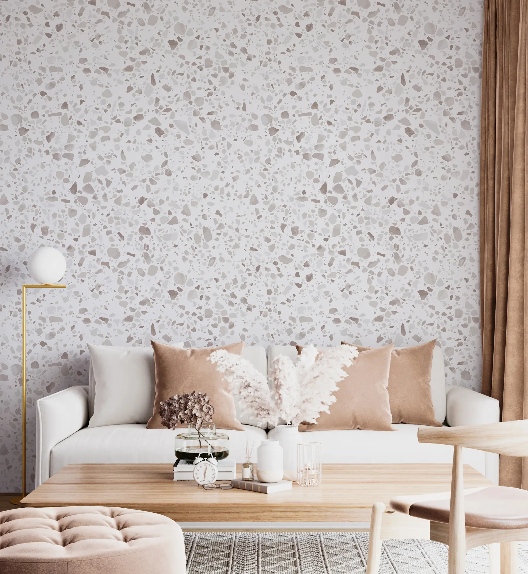 Valokuvatapetti Terrazzo laatat, mosaiikki luonnonkivillä, graniitti, marmori, kvartsi, betoni u94304