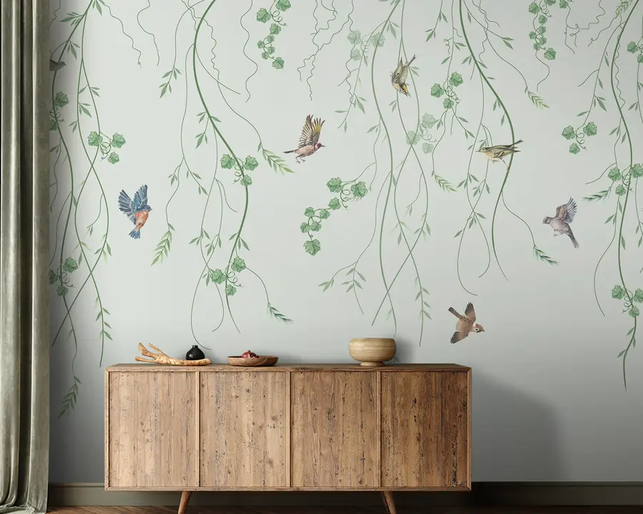 Valokuvatapetti Oksat lintuilla, Chinoiserie u94493