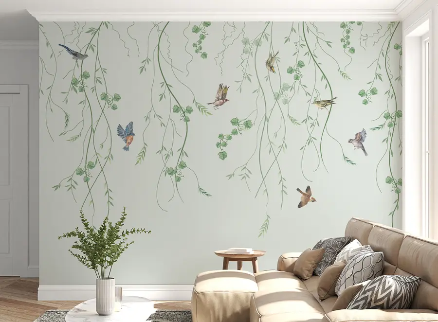 Valokuvatapetti Oksat lintuilla, Chinoiserie u94493