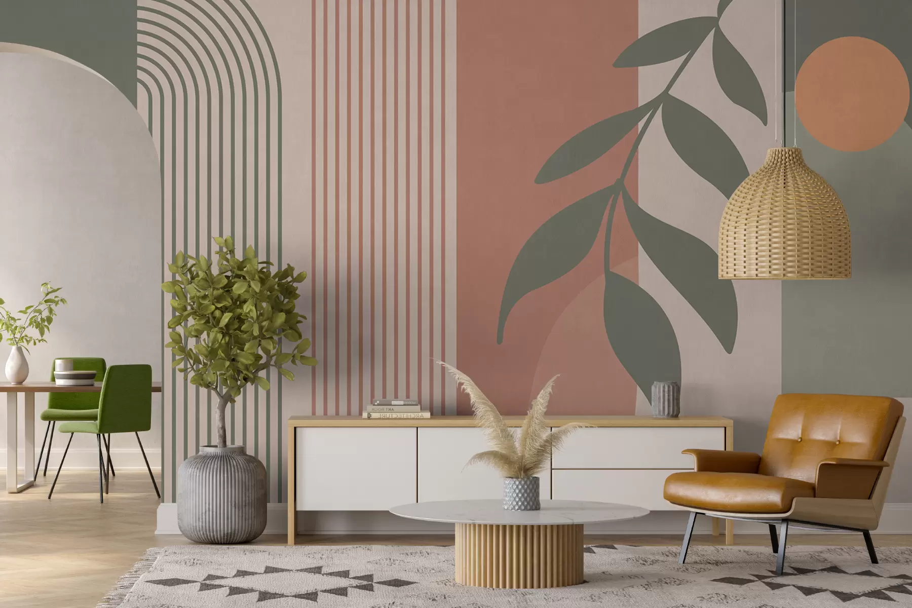 Valokuvatapetti Kaaret ja koriste-elementit boho-tyyliin u94153