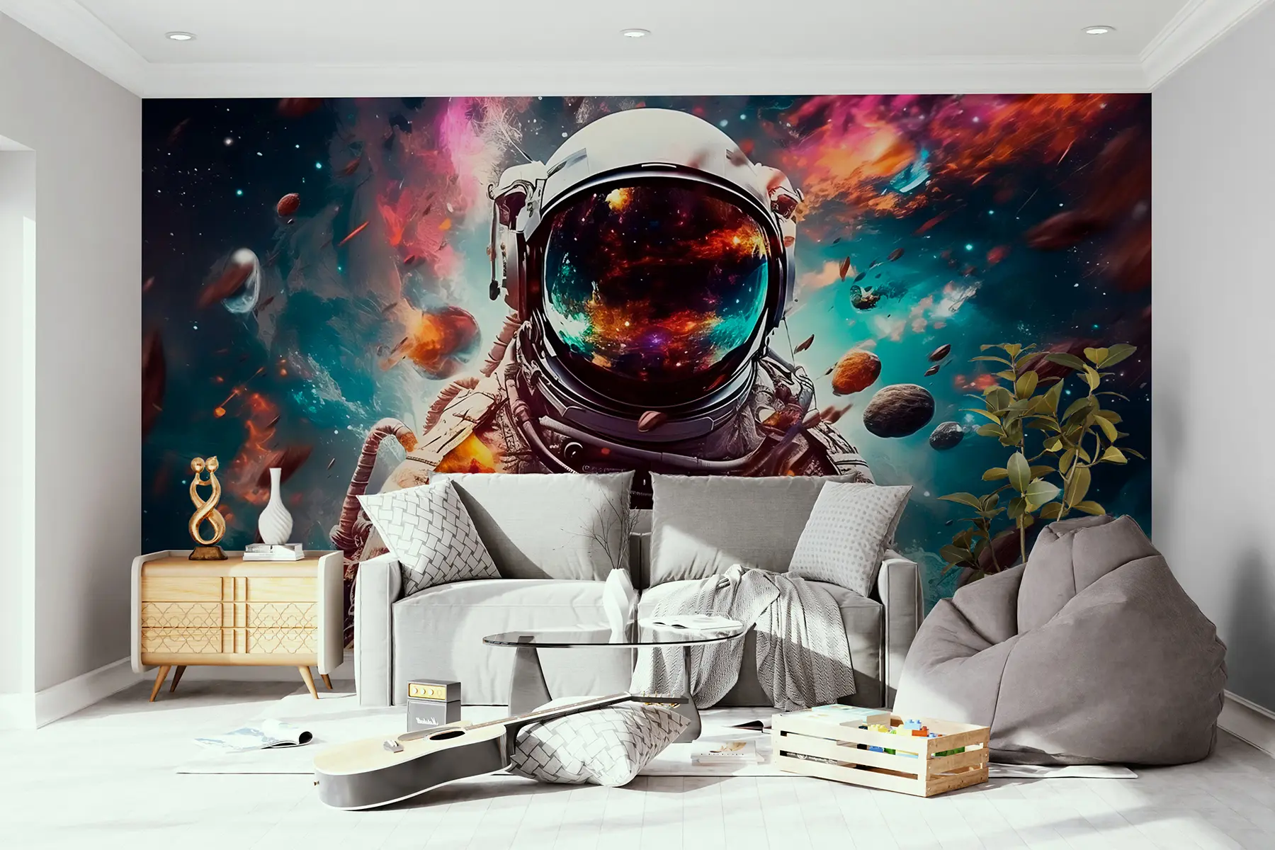 Valokuvatapetti Kosmonautti universumin taustalla u95147