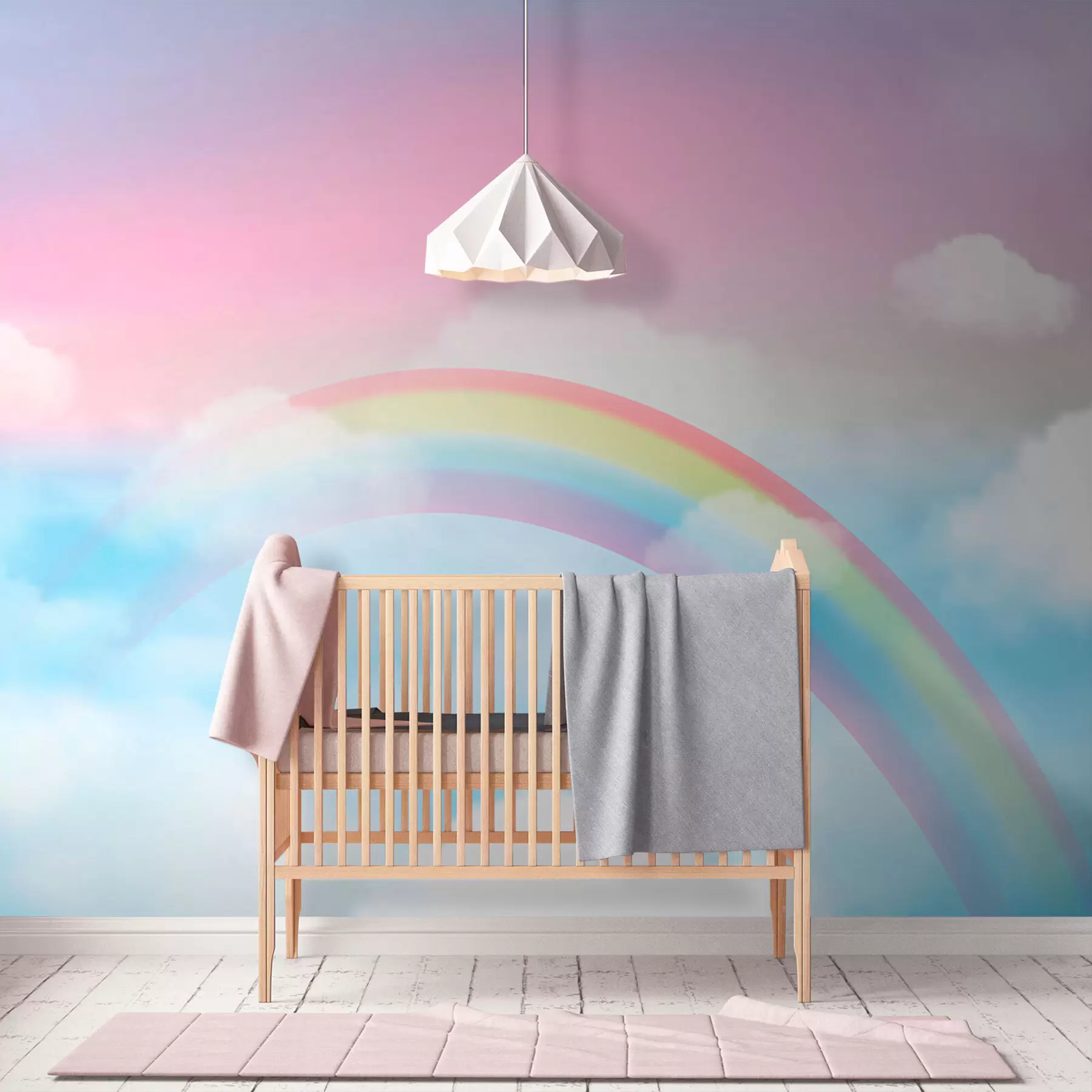 Valokuvatapetti Fantasia maaginen maisema sateenkaari taivaalla u95094