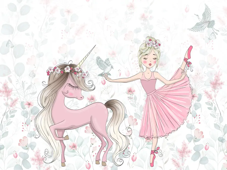 Valokuvatapetti Prinsessa ja yksisarvinen u95007