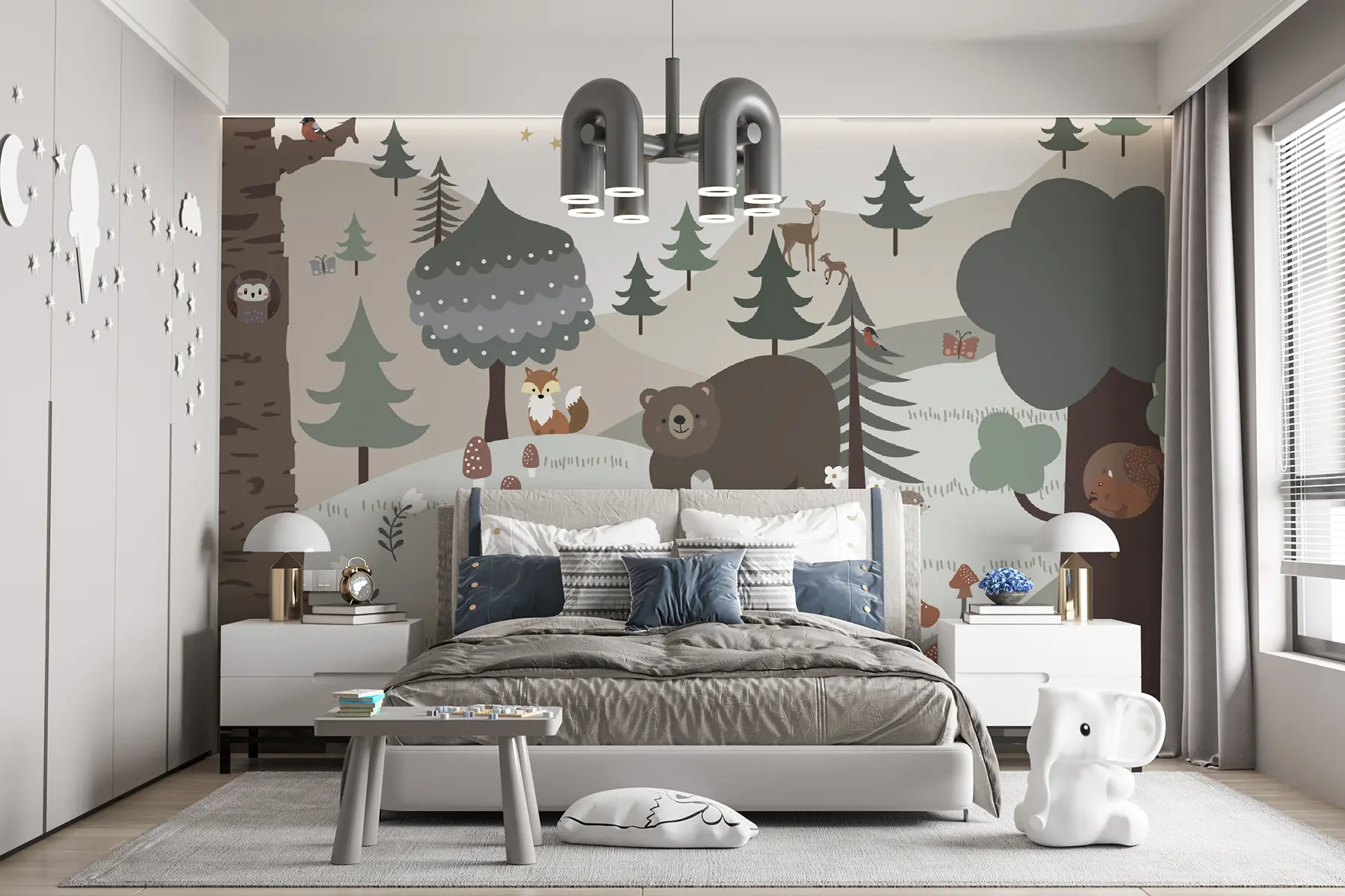 Valokuvatapetti Eläimiä metsässä u95366