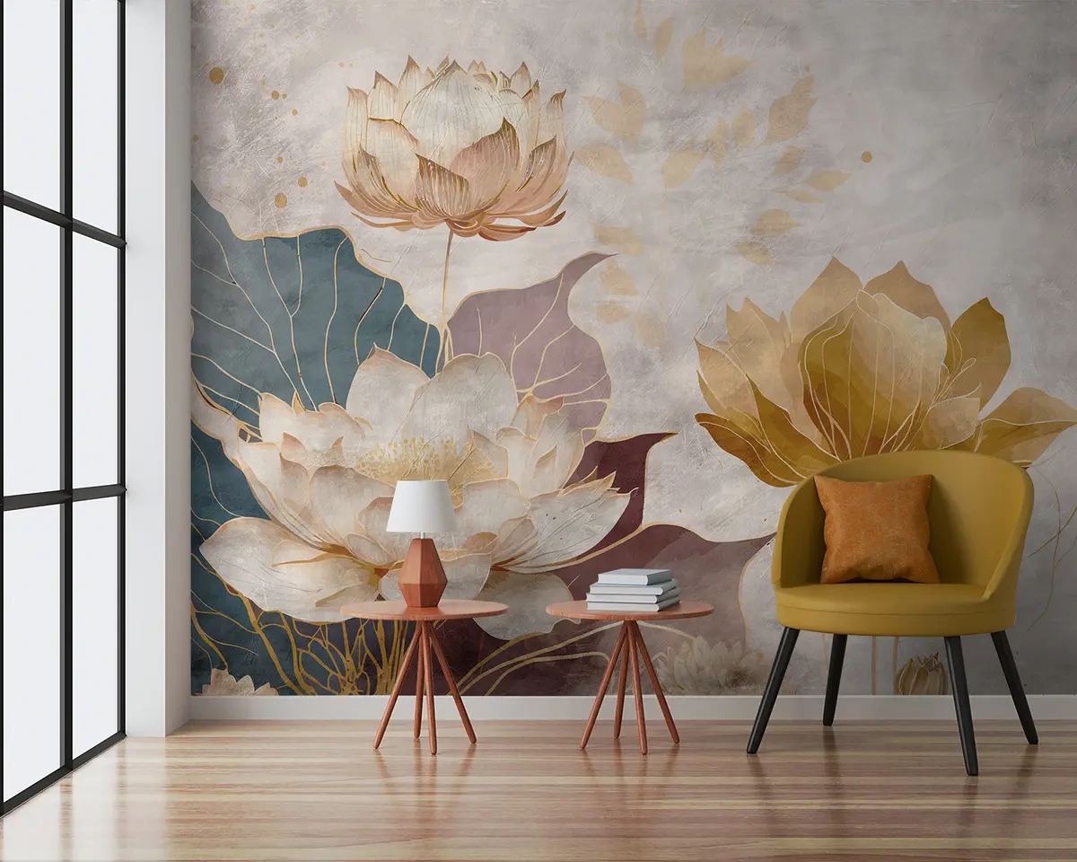 Valokuvatapetti Kauniit suuret kukat u95418