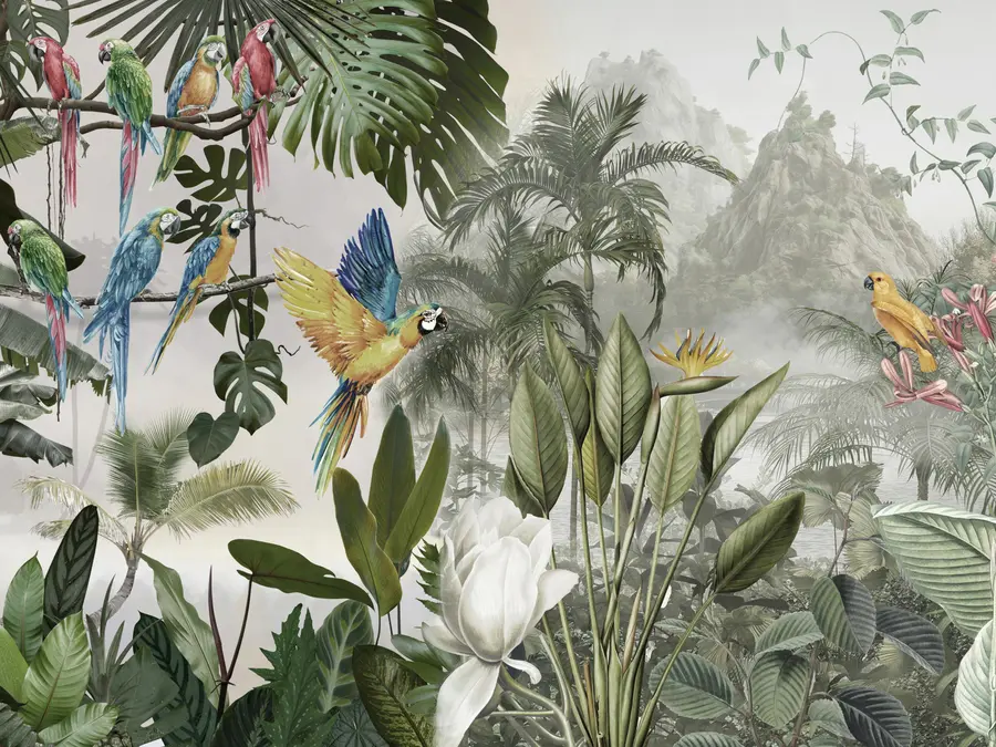 Valokuvatapetti Papukaijat sademetsässä u95693