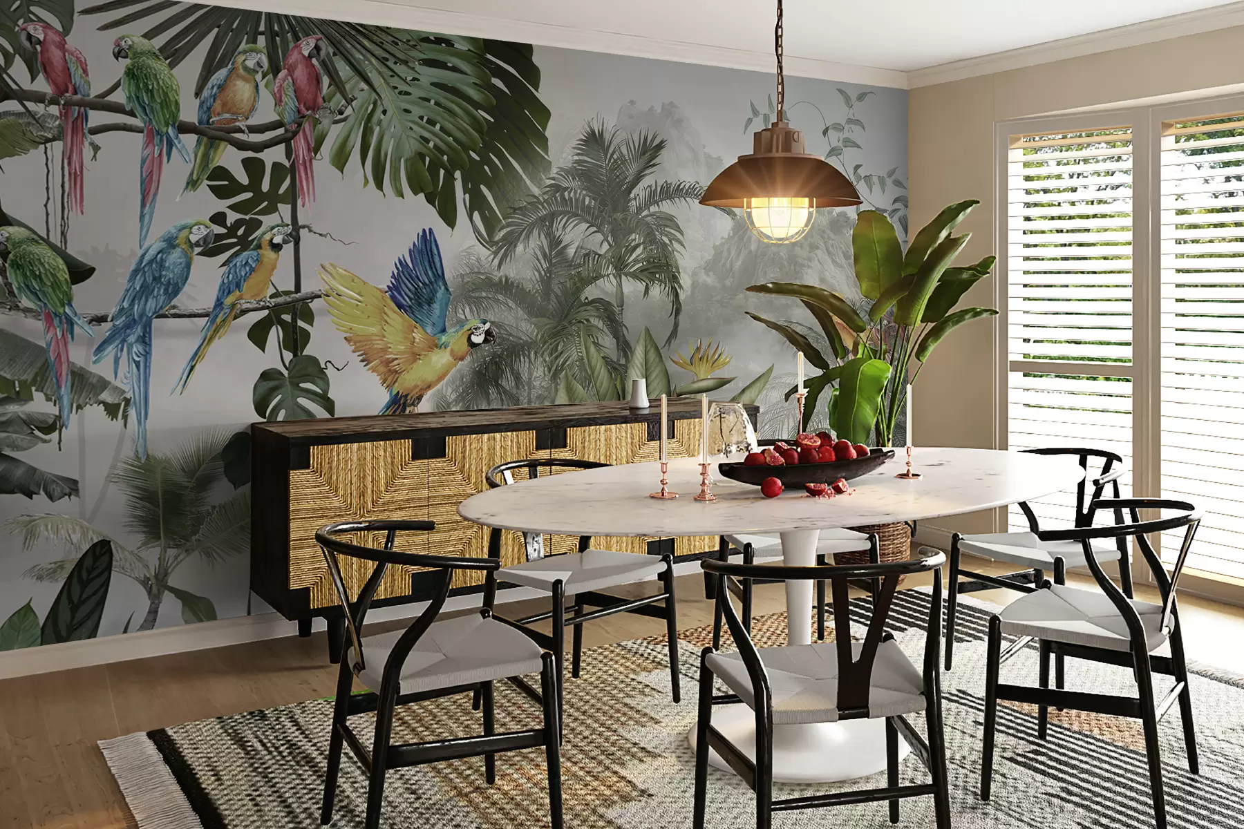 Valokuvatapetti Papukaijat sademetsässä u95693