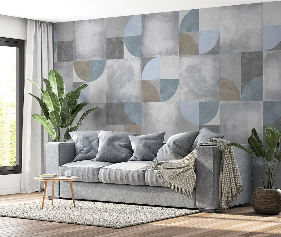 Valokuvatapetti Abstrakti geometrinen kuvio sementtitekstuuritaustalla u97268