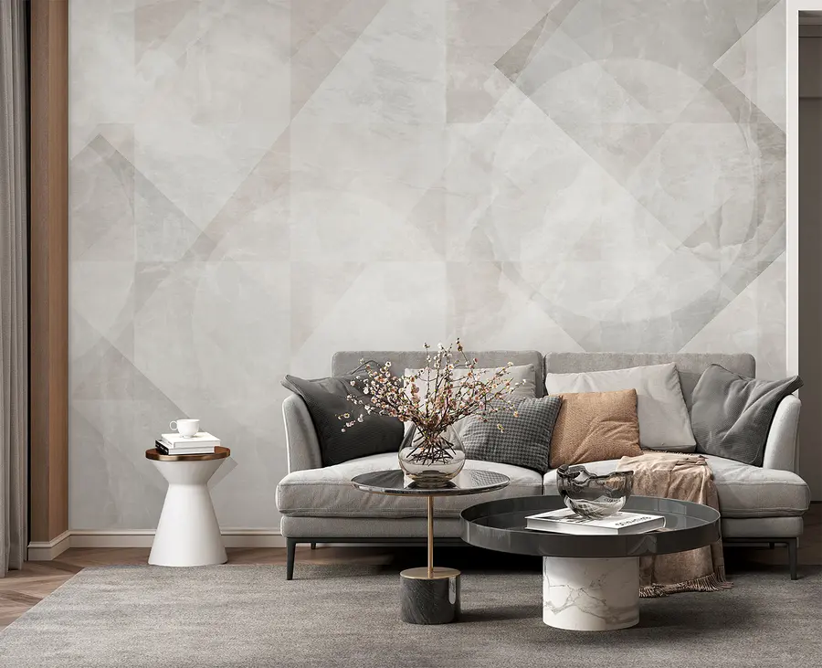 Valokuvatapetti Geometrinen abstraktio marmoritaustalla pastelliväreissä u97269