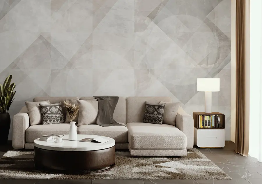 Valokuvatapetti Geometrinen abstraktio marmoritaustalla pastelliväreissä u97269