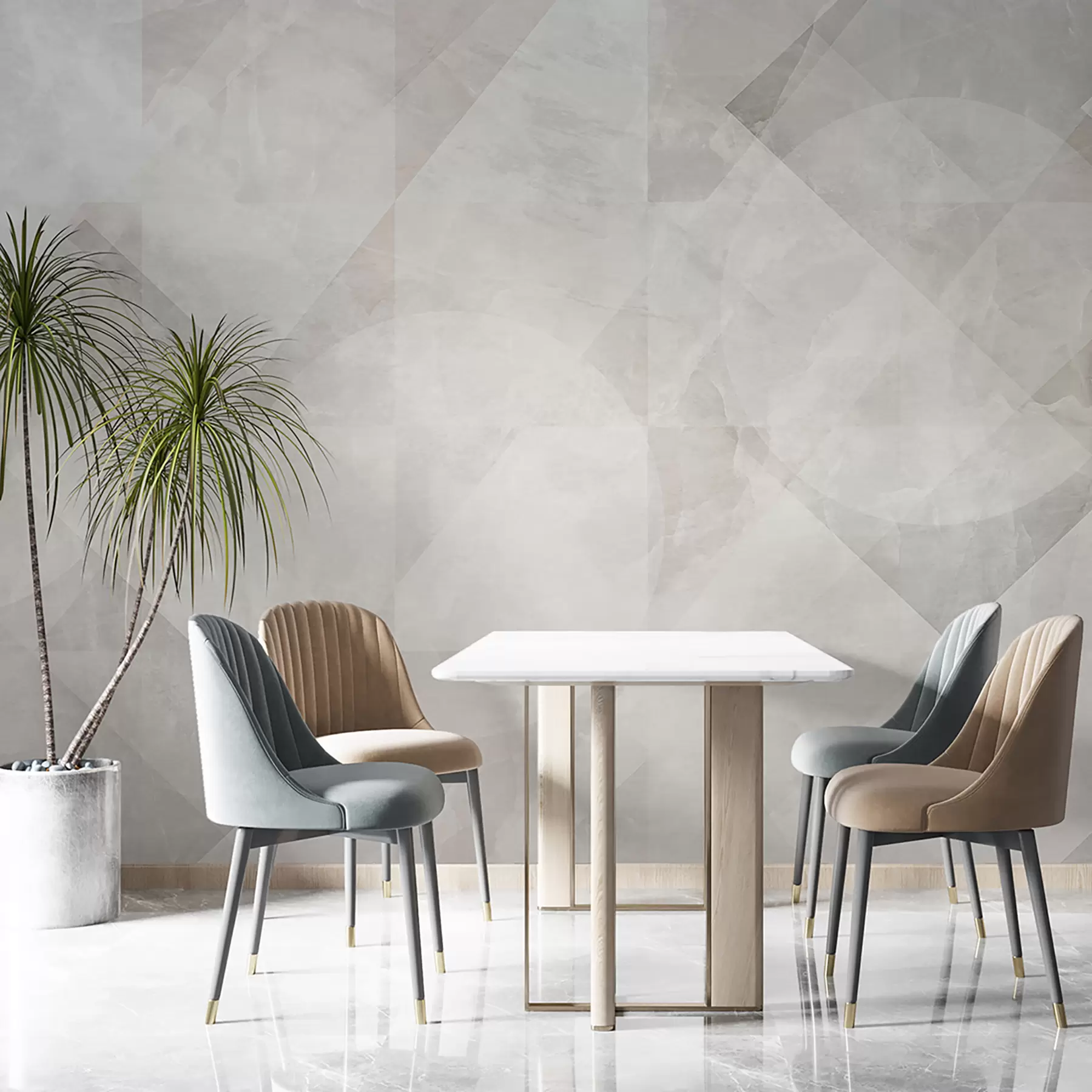 Valokuvatapetti Geometrinen abstraktio marmoritaustalla pastelliväreissä u97269