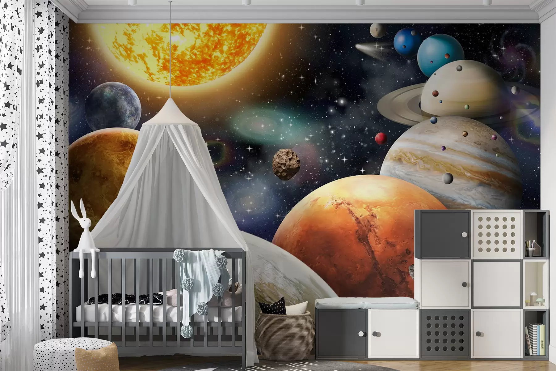 Valokuvatapetti Aurinkokunnan värikkäät planeetat u97422