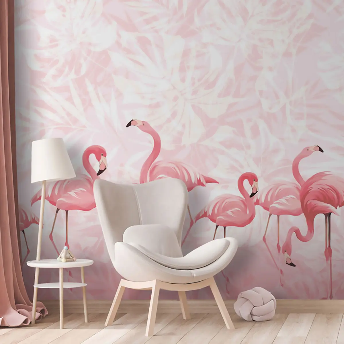 Valokuvatapetti Upeita vaaleanpunaisia ​​flamingoja u97217