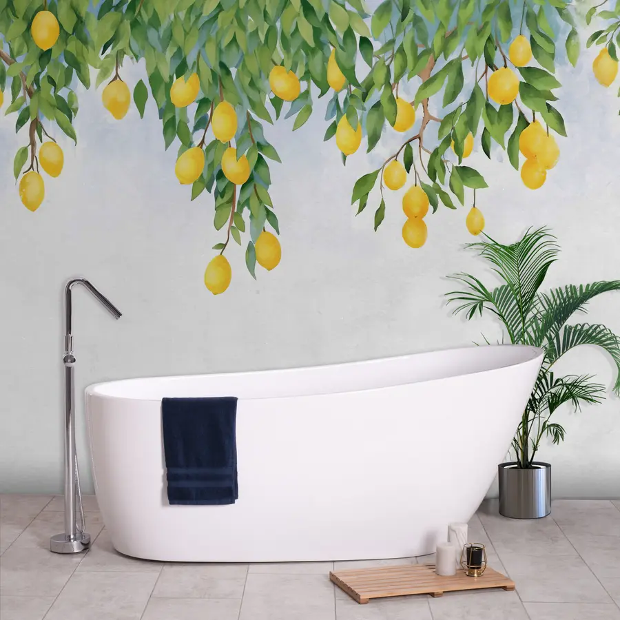 Valokuvatapetti Akvarelli sitruunan oksat u97593