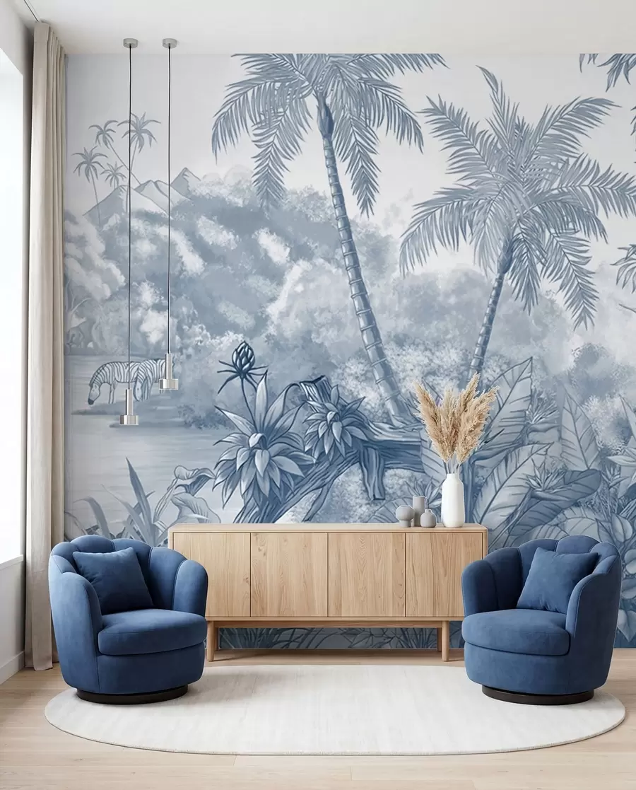 Valokuvatapetti Tropics sinisessä u59039v1