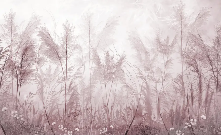 Valokuvatapetti Korkea kasveja pastellivärit violetti värit u93903v2