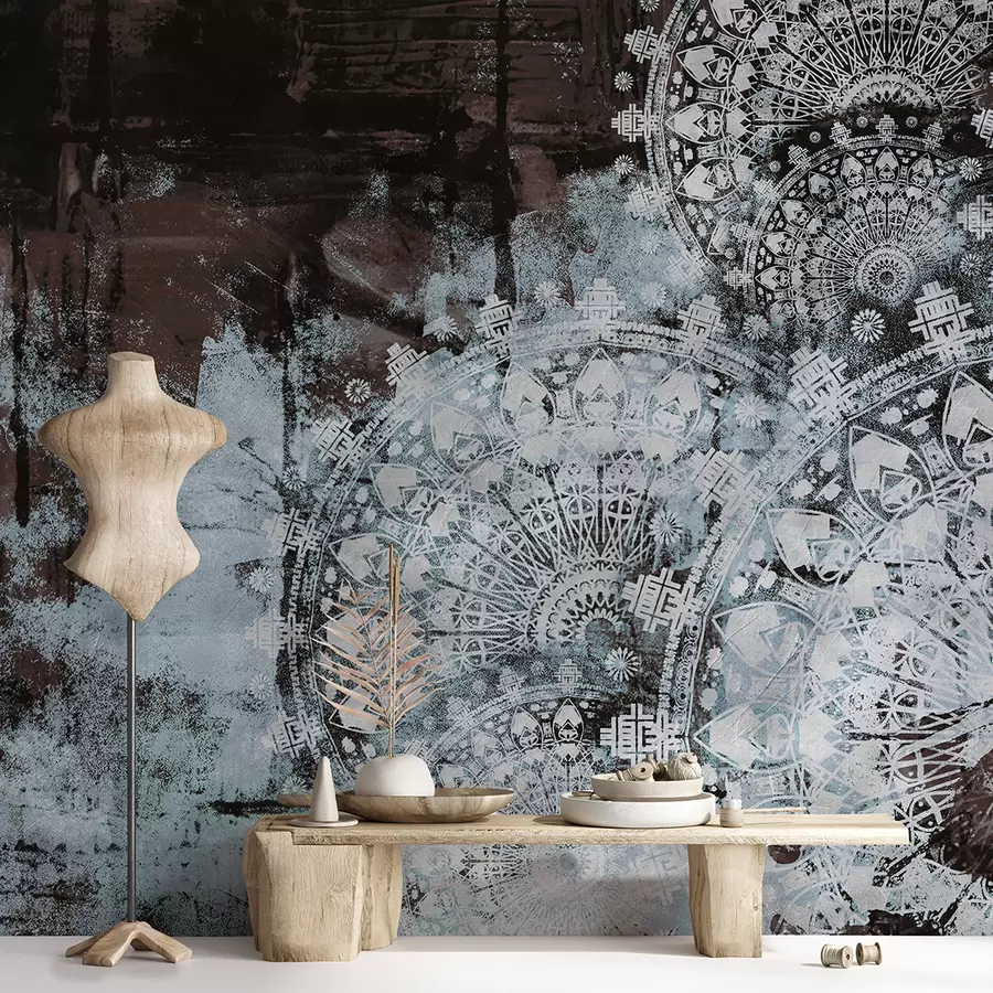 Valokuvatapetti Vintage mandala sinisissä väreissä u93958v1