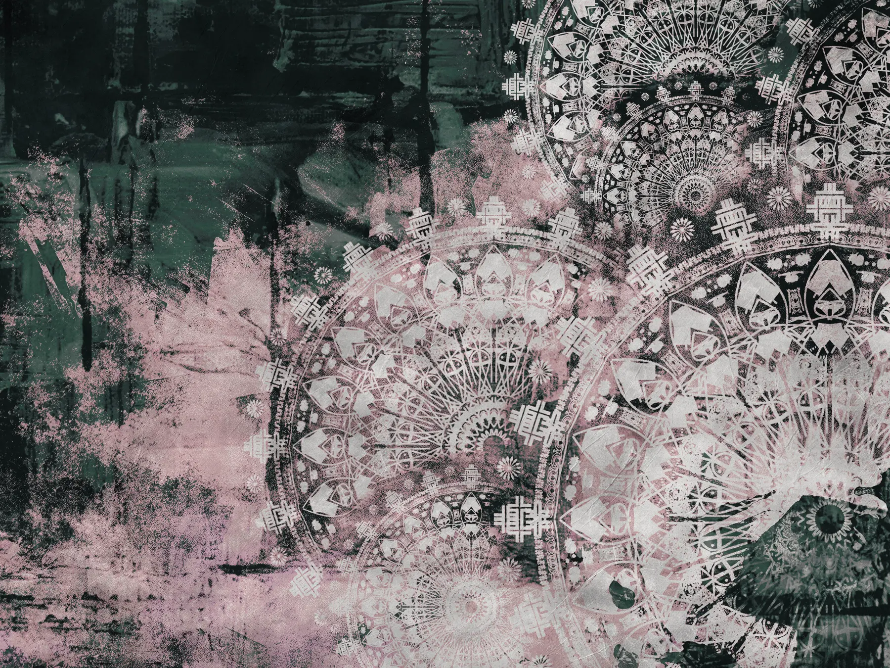 Valokuvatapetti Vintage mandala vaaleanpunaisissa väreissä u93958v2