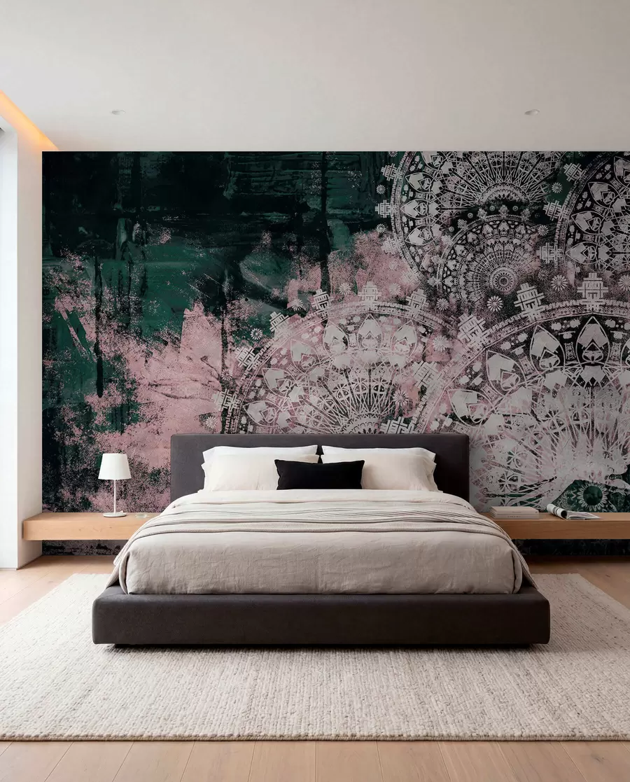 Valokuvatapetti Vintage mandala vaaleanpunaisissa väreissä u93958v2