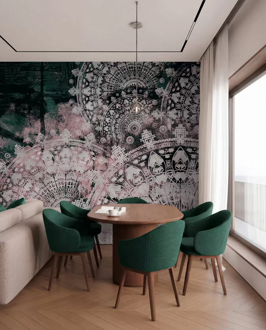 Valokuvatapetti Vintage mandala vaaleanpunaisissa väreissä u93958v2