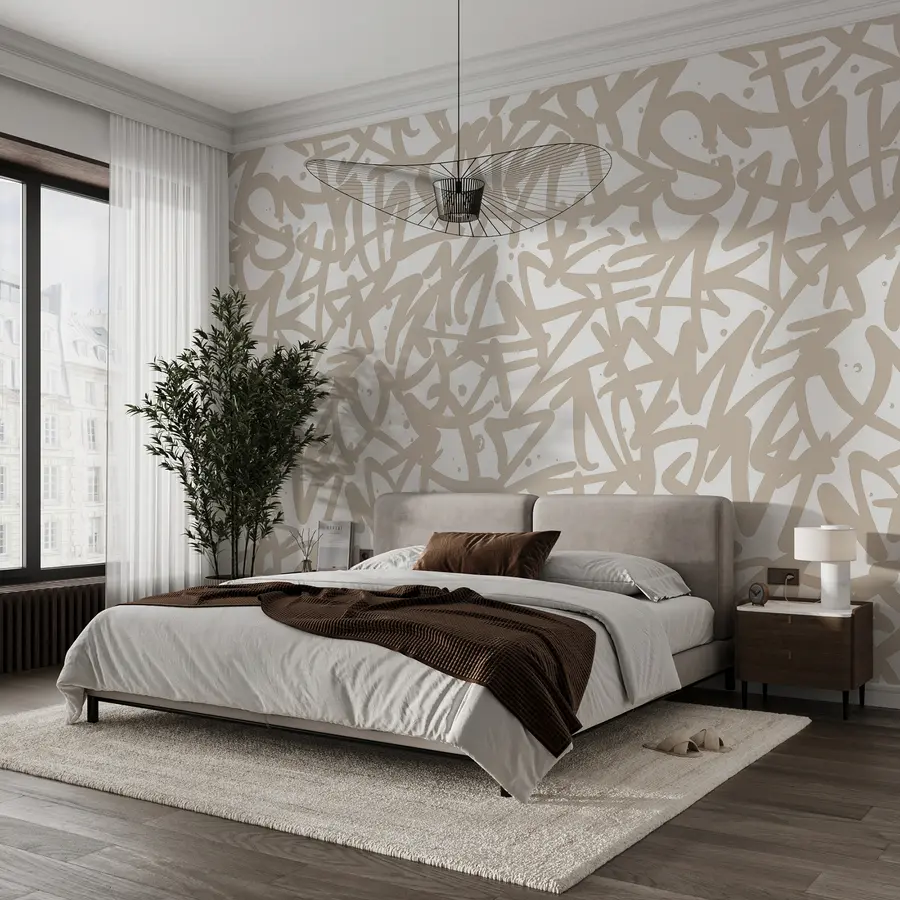 Valokuvatapetti Graffiti Emotions: Beige u99087v1