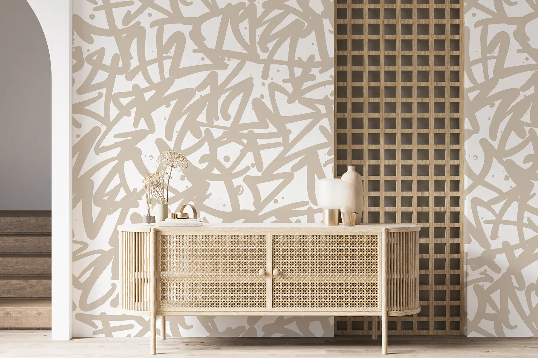 Valokuvatapetti Graffiti Emotions: Beige u99087v1