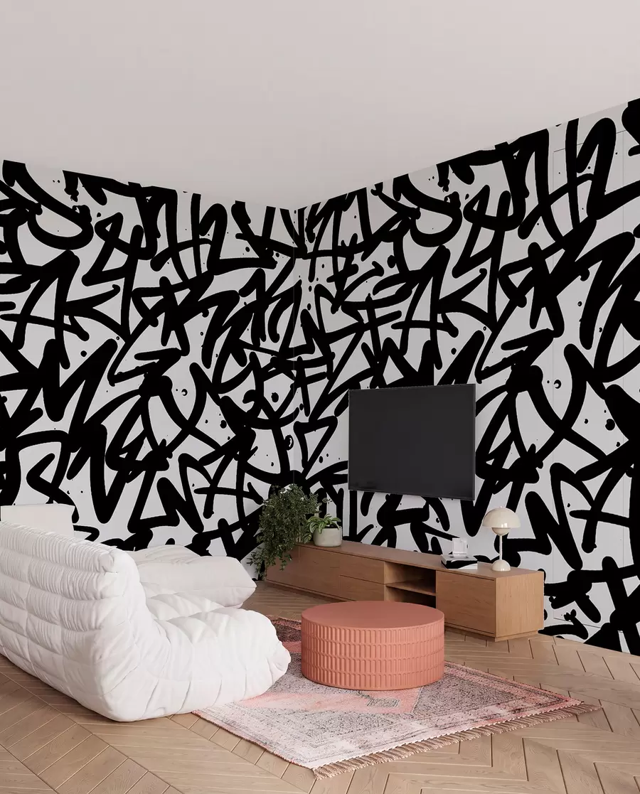 Valokuvatapetti Graffiti Emotions: Black u99087v3